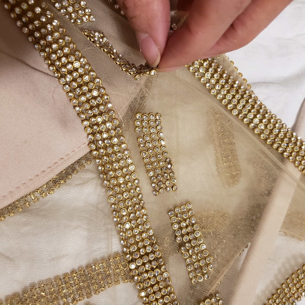 PARTY GOLD LONG DRESS WITH RHINESTONE SIZE 2XL - Picture 11 of 16